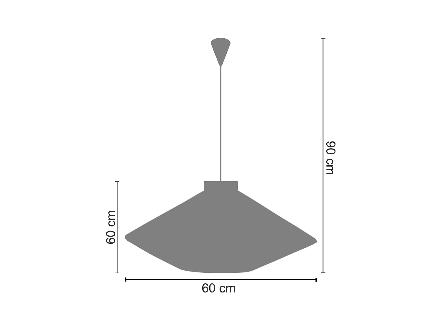 Suspension TOSEL ,métal,fibre ,Rouge , H 90xD60xP60cm