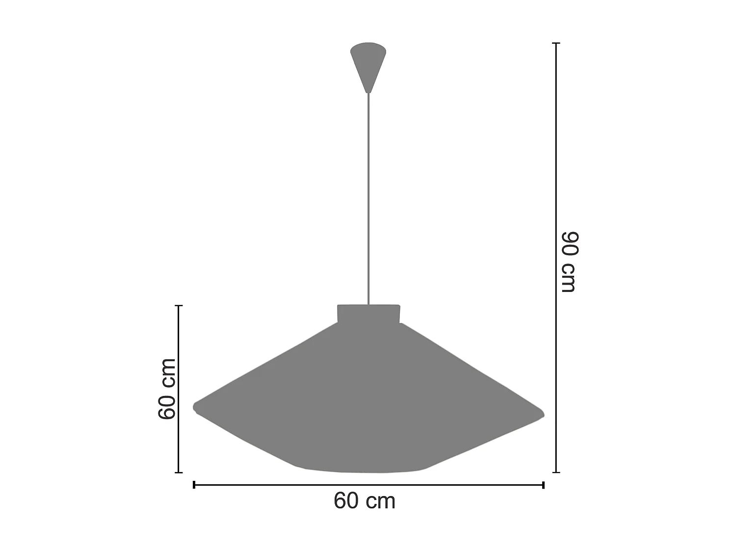 Suspension TOSEL ,métal,fibre ,Rouge , H 90xD60xP60cm