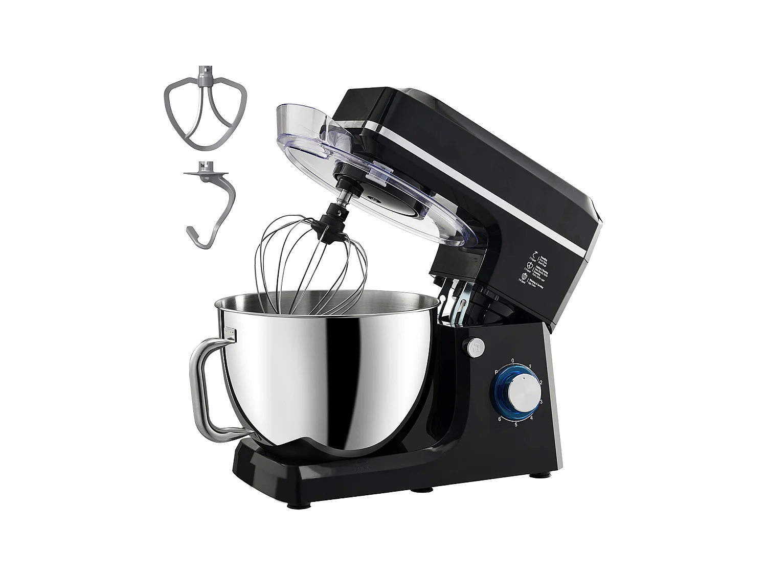 Mixeur SucceBuy Batteur sur Socle 7.84L Mélangeur à Pâte Électrique 1400 W 6 + P Vitesses Batteur Alimentaire