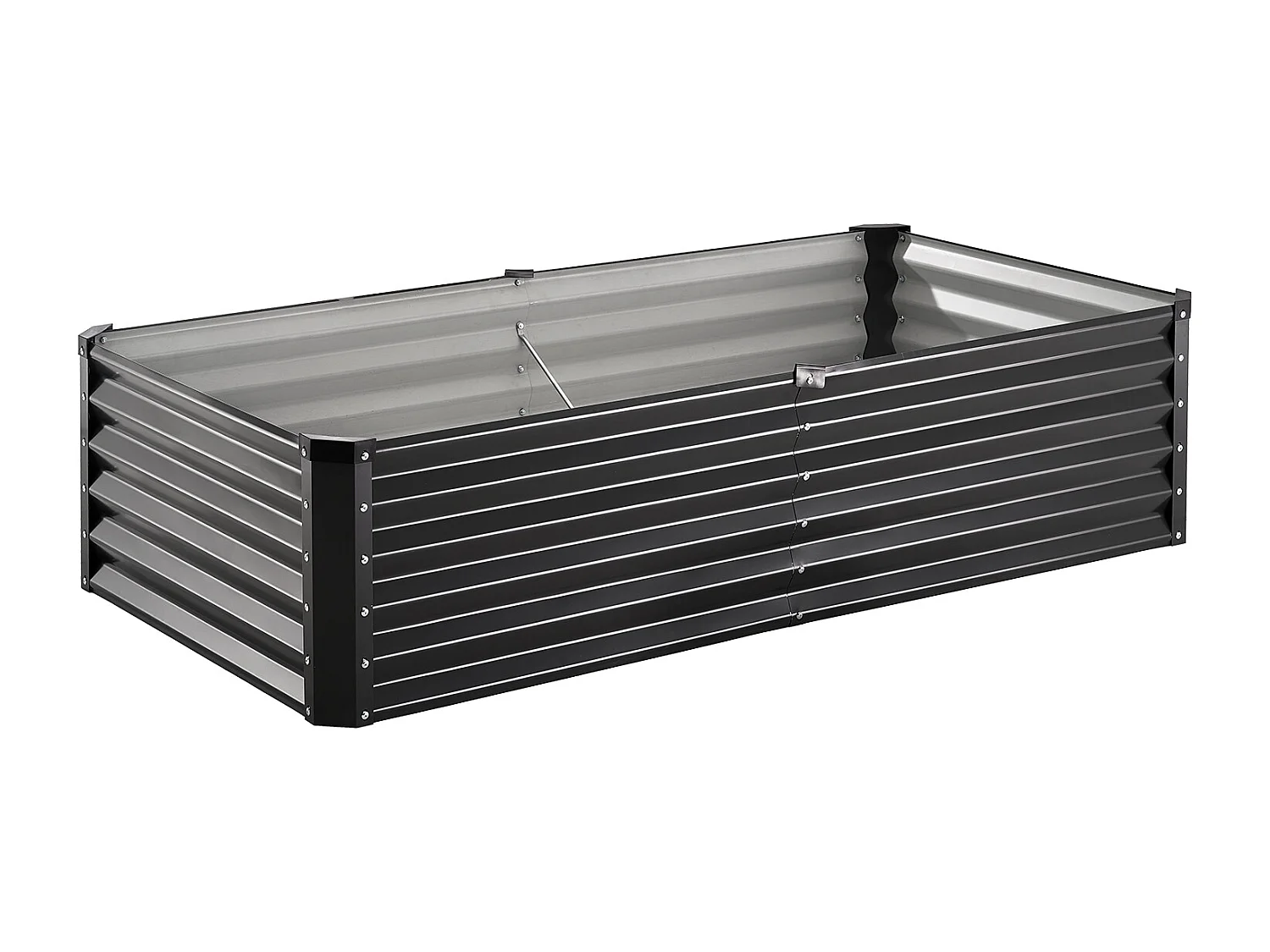 Verhoogd Tuinbed Van Metaal SucceBuy 1800 x 900 x 600 mm Gegalvaniseerd Donkergrijs