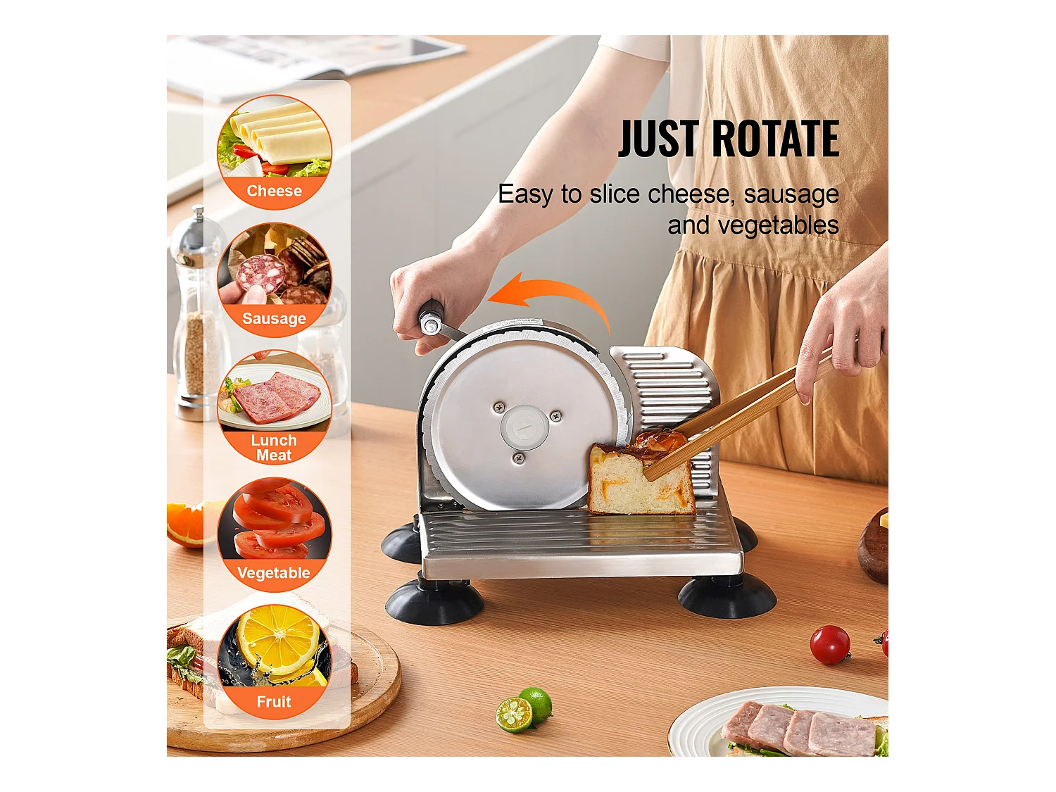 Trancheuse à Fromage, Cuisine, Restaurant, Trancheuse Manuelle SucceBuy 0-15.2 CM, 0 V, Alliage d'Aluminium, Acier Inoxydable, Argent