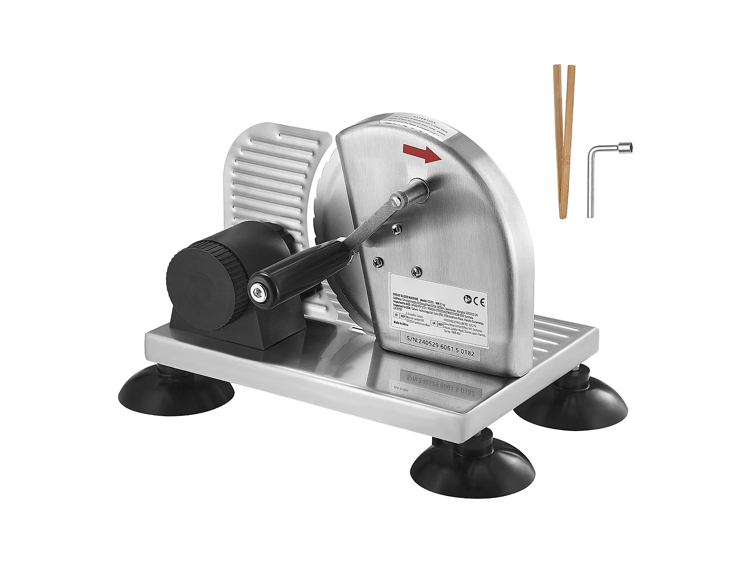 Tranchadora Manual SucceBuy 0-15.2 CM, Tranchadora de Queijo, Cozinha, Restaurante, 0 V, Liga de Alumínio, Aço Inoxidável, Prata