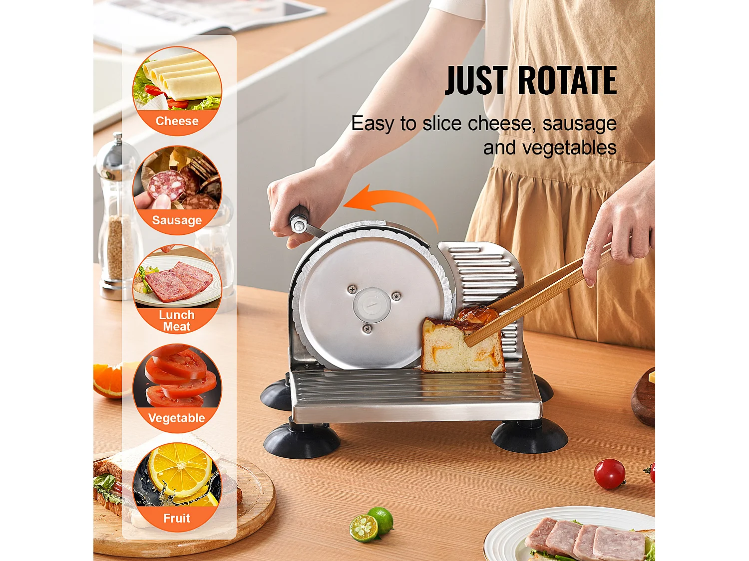 Trancheuse à Fromage, Cuisine, Restaurant, Trancheuse Manuelle SucceBuy 0-15.2 CM, 0 V, Alliage d'Aluminium, Acier Inoxydable, Argent