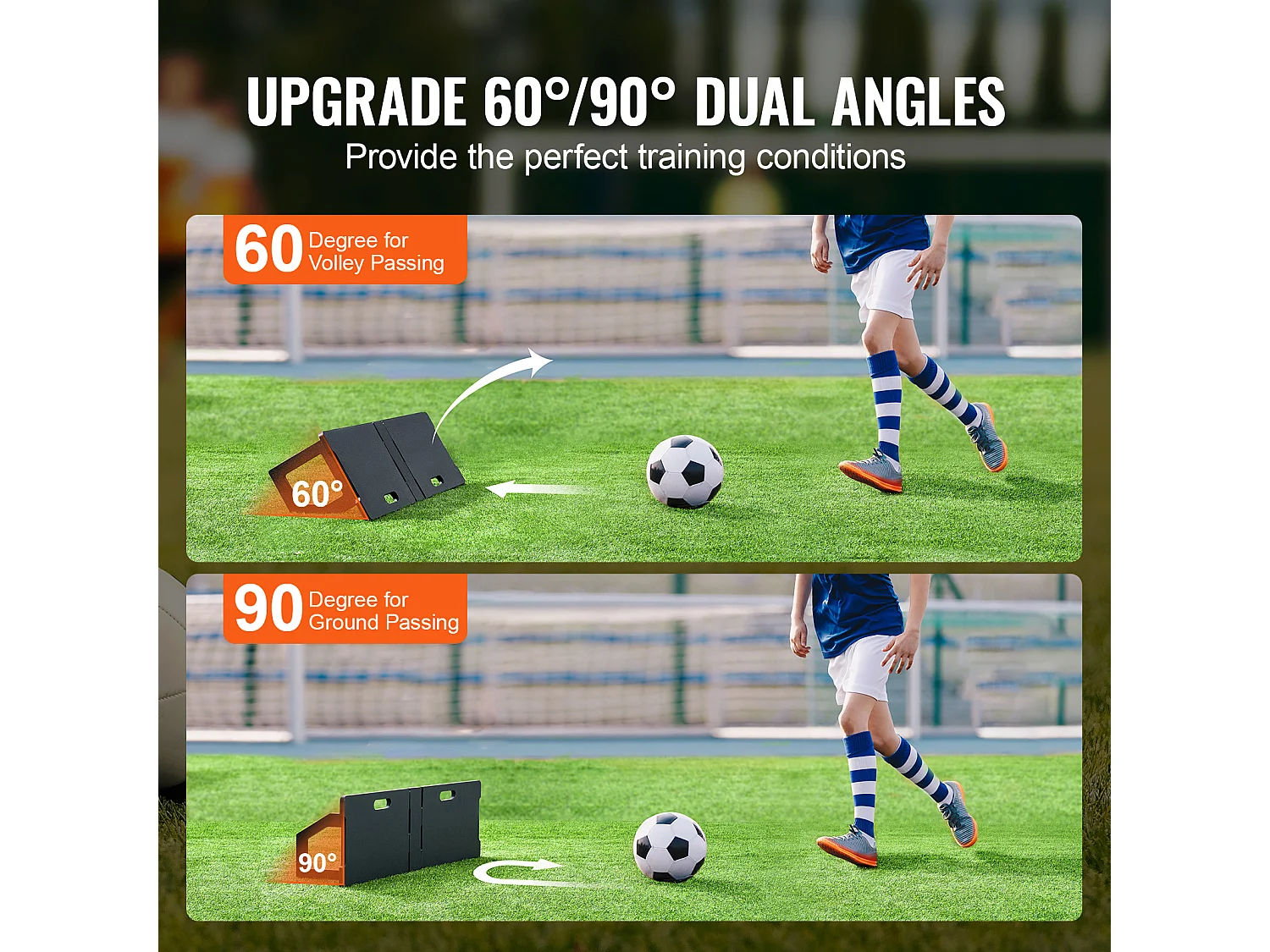 Panneau de Rebond SucceBuy de Soccer 114 CMX33 CM, Mur Portable avec 2 Angles Réglables