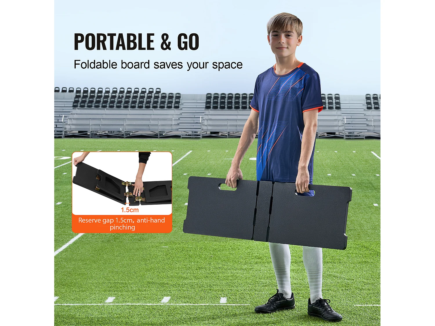 Panneau de Rebond SucceBuy de Soccer 114 CMX33 CM, Mur Portable avec 2 Angles Réglables