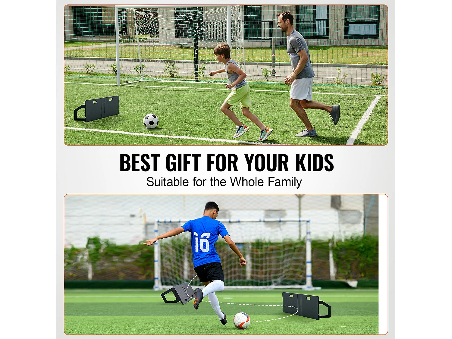 Panneau de Rebond SucceBuy de Soccer 114 CMX33 CM, Mur Portable avec 2 Angles Réglables