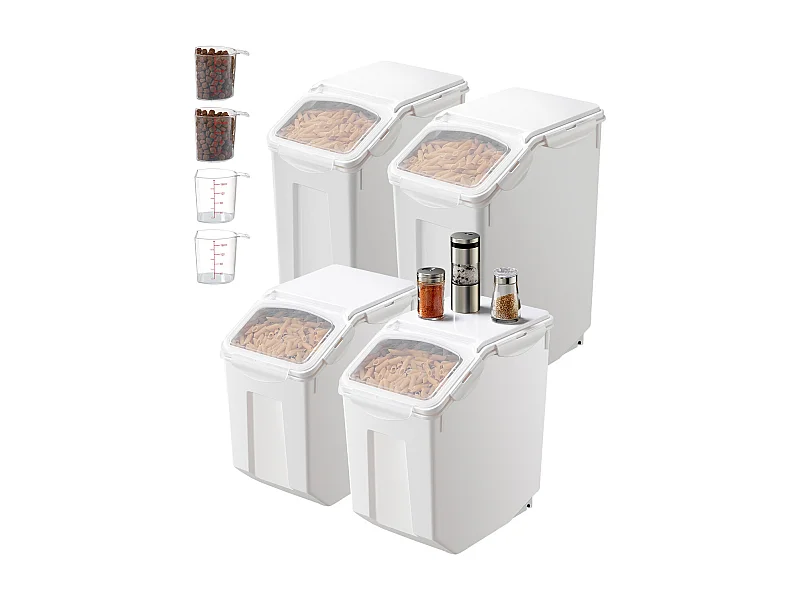 Behälter SucceBuy Lebensmittel-Lagersystem 15Lx2 + 20Lx2 Hermetisch mit Rädern für Mehl