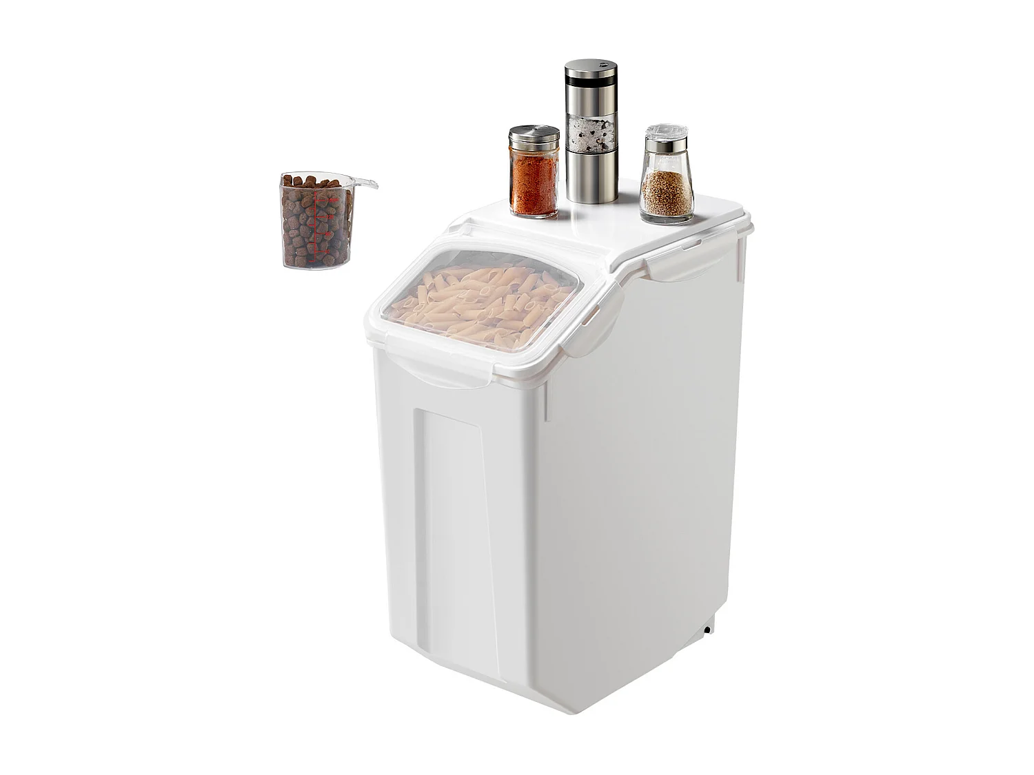 Contenitore SucceBuy Grande Recipiente di Archiviazione Ermetico per Cucina 20 L, Ermetico, con Rotelle, 1 Pacchetto