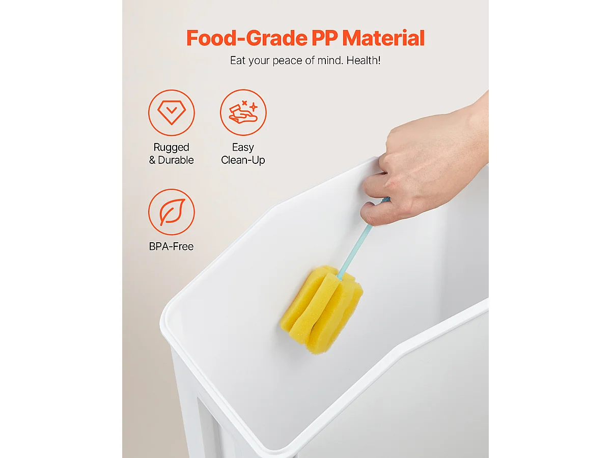 Contenitore SucceBuy Grande Recipiente di Archiviazione Ermetico per Cucina 20 L, Ermetico, con Rotelle, 1 Pacchetto