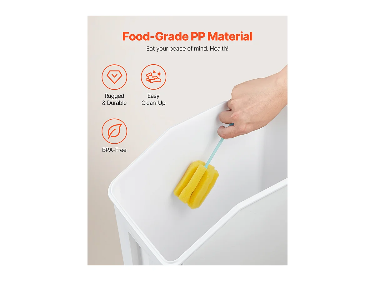 Conteneur SucceBuy Grand Récipient de Stockage d'Ingrédients 20 L x 2, Bac à Farine de Cuisine Hermétique