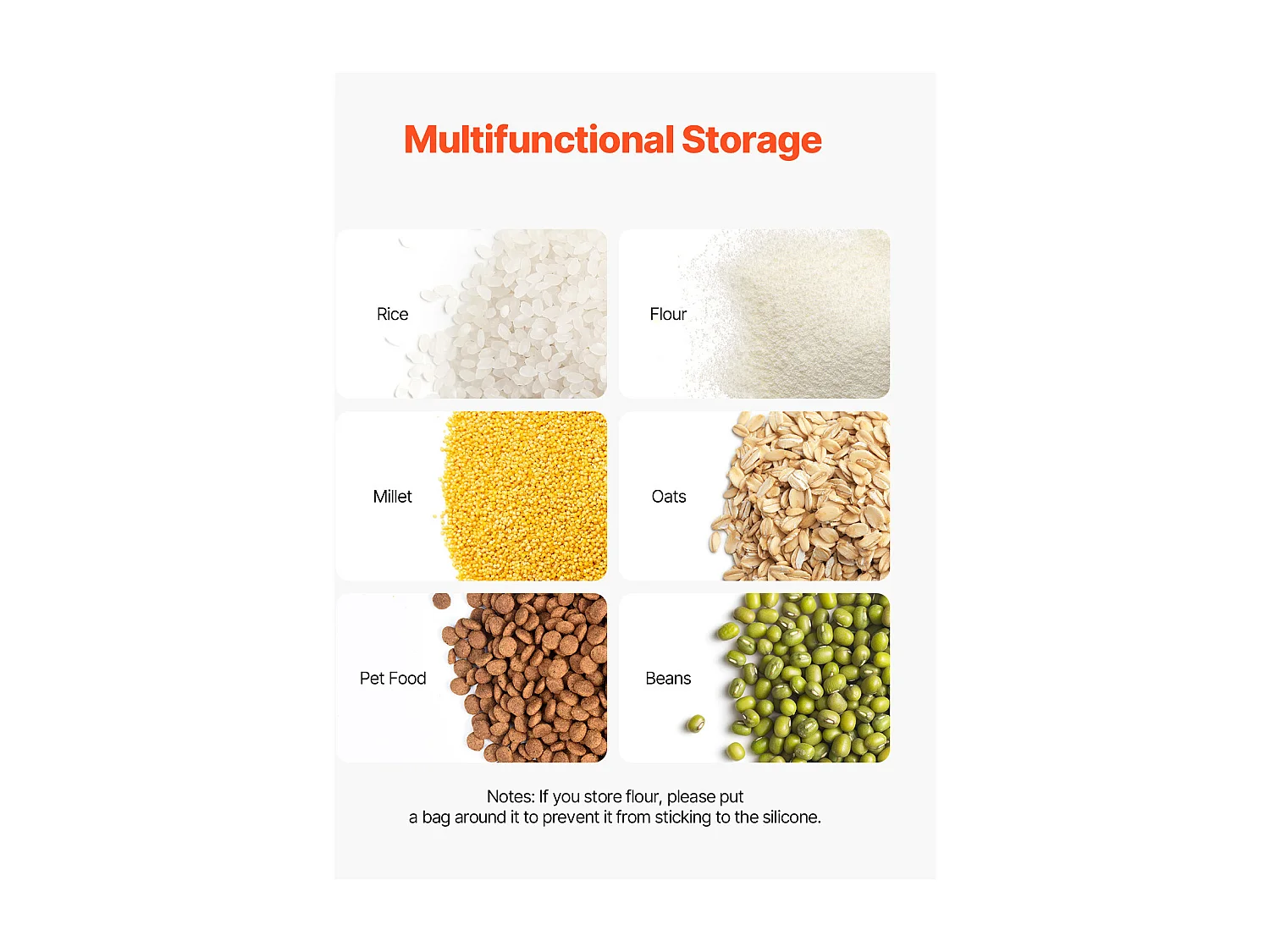 Conteneur SucceBuy Ensemble de Bacs de Stockage d'Ingrédients de 21L, Bacs à Farine sur Roulettes, 3 Pièces