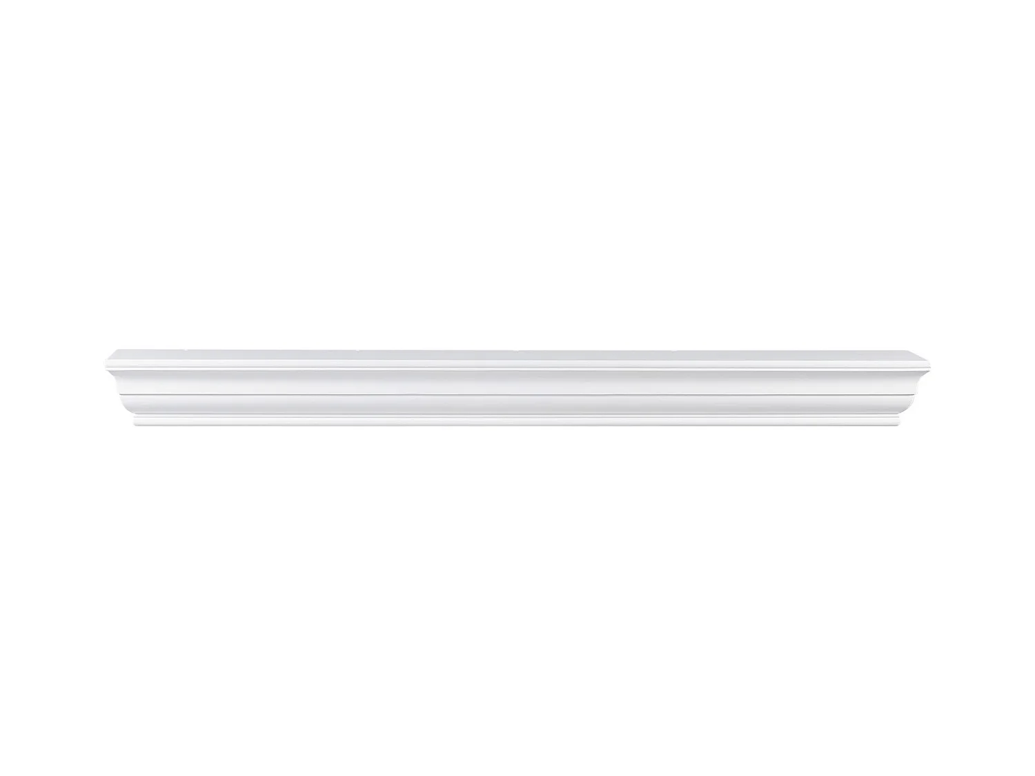 Étagère Flottante Murale en Bois Blanc SucceBuy, 152,4 cm, Manteau Cheminée pour Salon