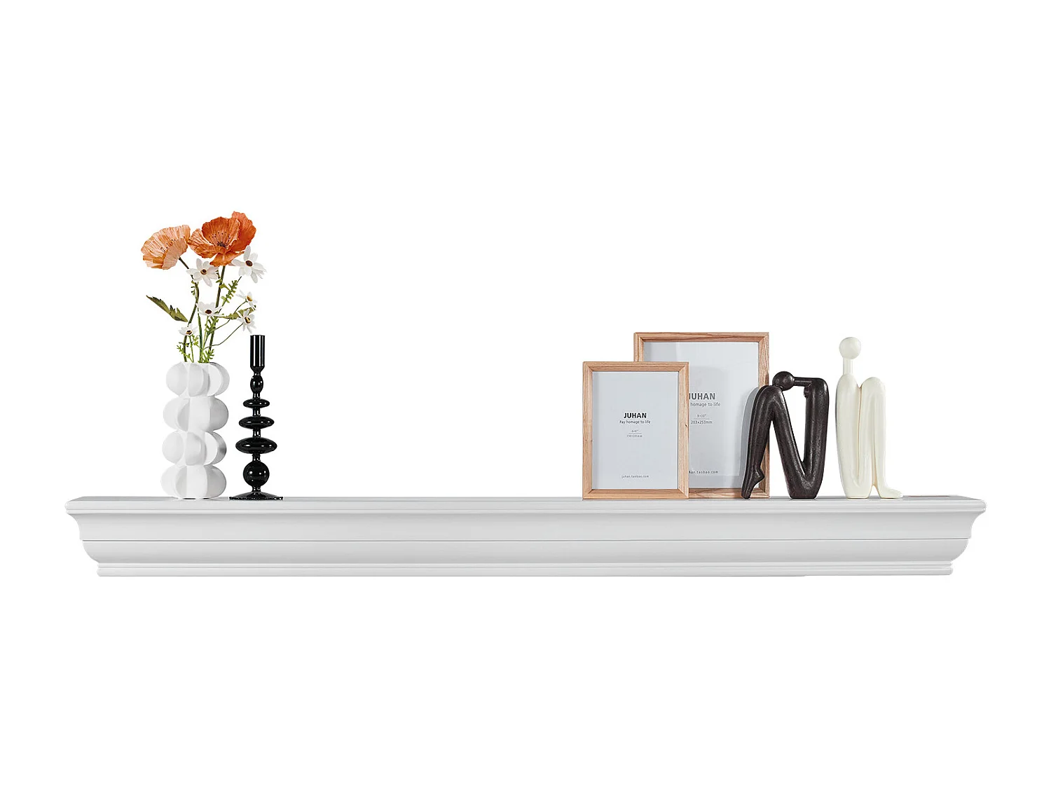 Prateleira Flutuante de Madeira para Lareira da Sala de Estar SucceBuy, 152,4 cm