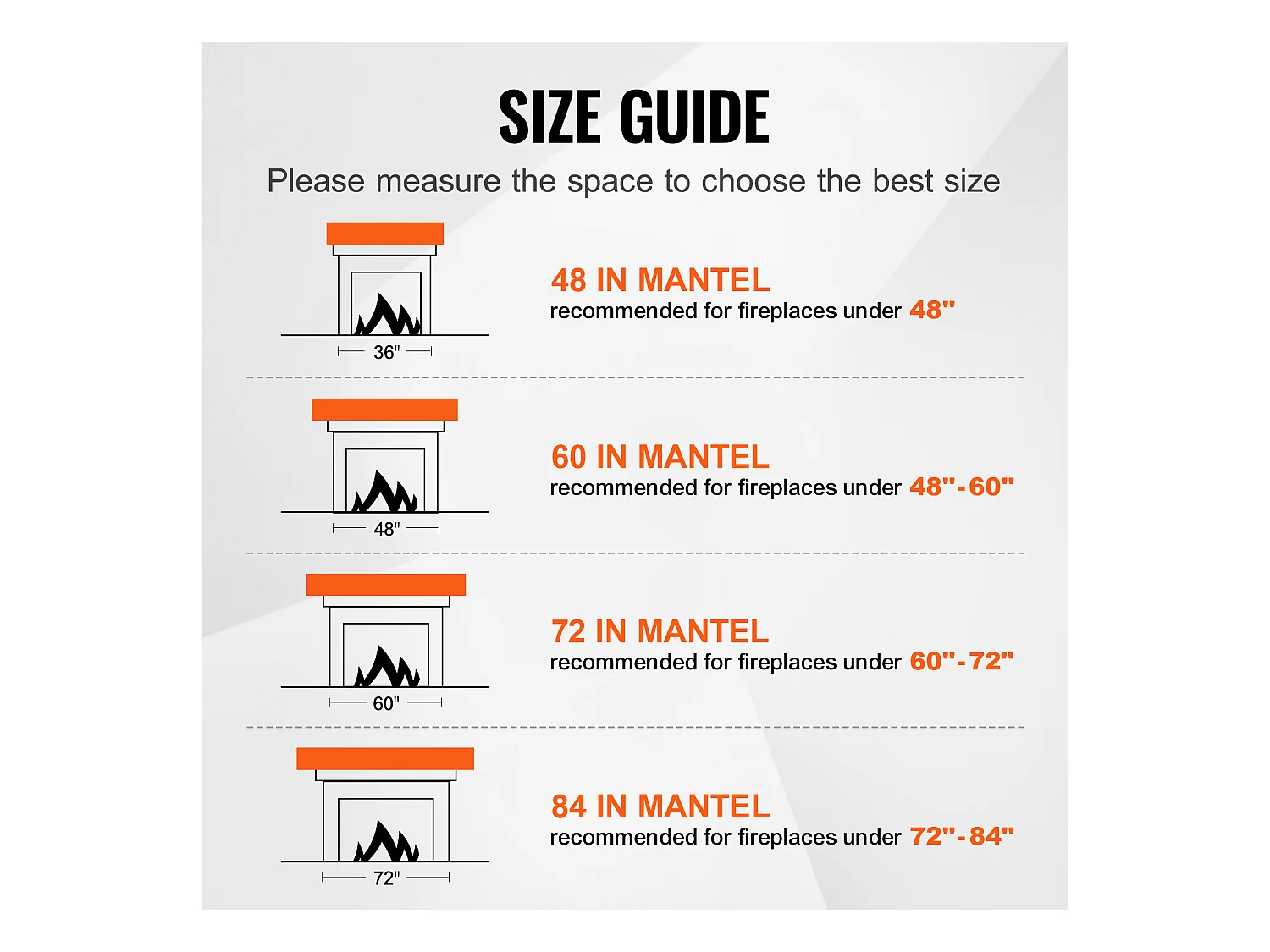Étagère Flottante Murale en Bois SucceBuy, 122 cm, Marron, Manteau Cheminée