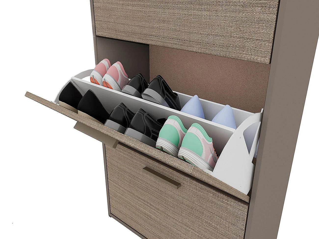 Scarpiera 3 ante a ribalta 67x122 cm marrone moka SI9