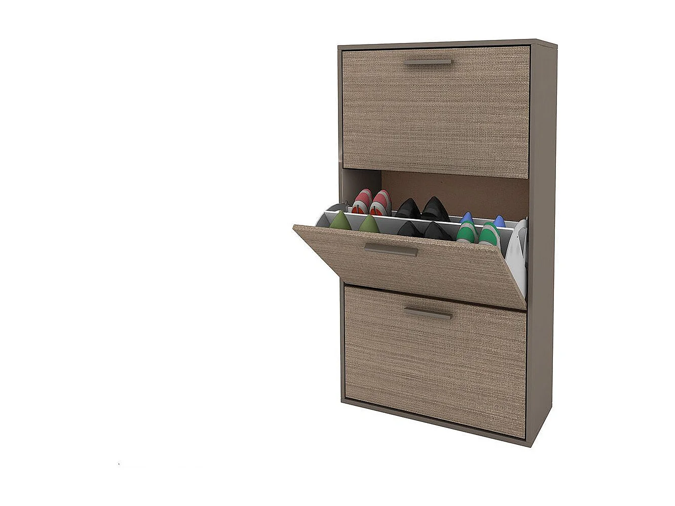 Scarpiera 3 ante a ribalta 67x122 cm marrone moka SI9