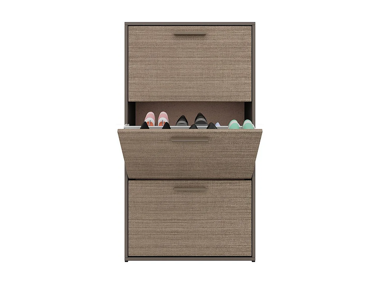 Scarpiera 3 ante a ribalta 67x122 cm marrone moka SI9