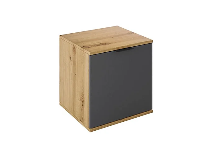 Scarpiera piccola con anta singola design moderno 45x46 antracite e rovere SI6