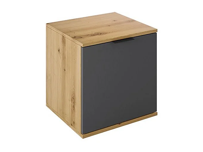 Scarpiera piccola con anta singola design moderno 45x46 antracite e rovere SI6