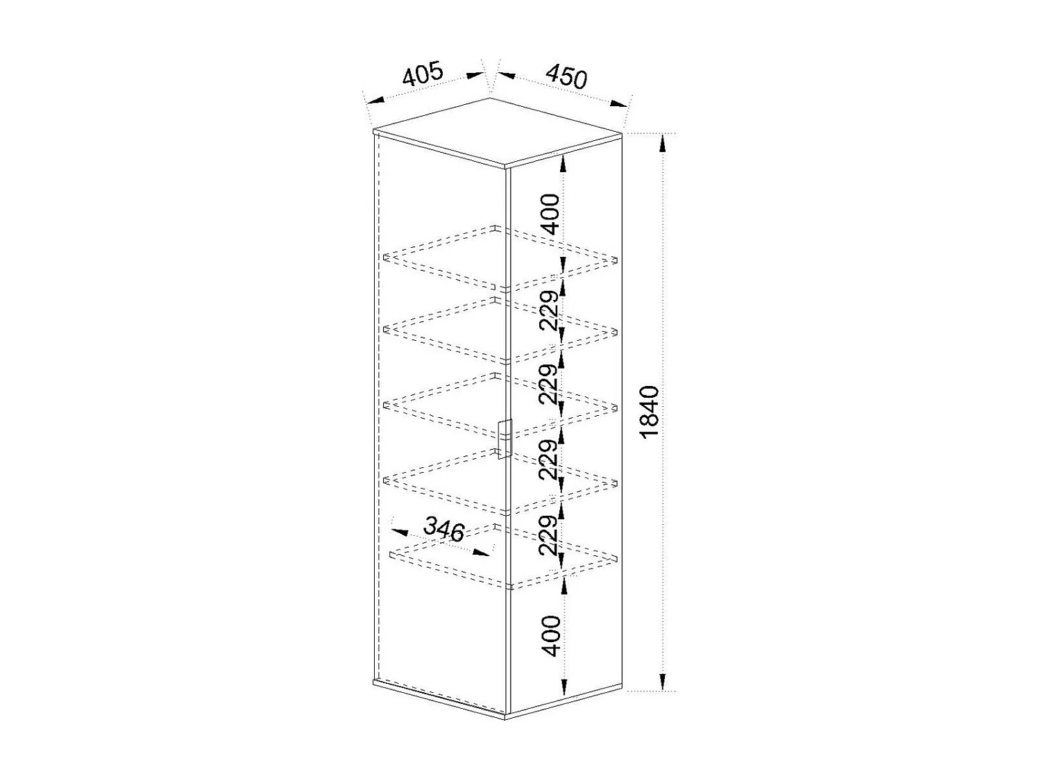 Armadio scarpiera 45x184 cm rovere e grafite 5 ripiani ASI4