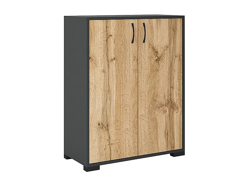 Scarpiera ingrasso con 5 ripiani interni in rovere naturale e antracite ASG7