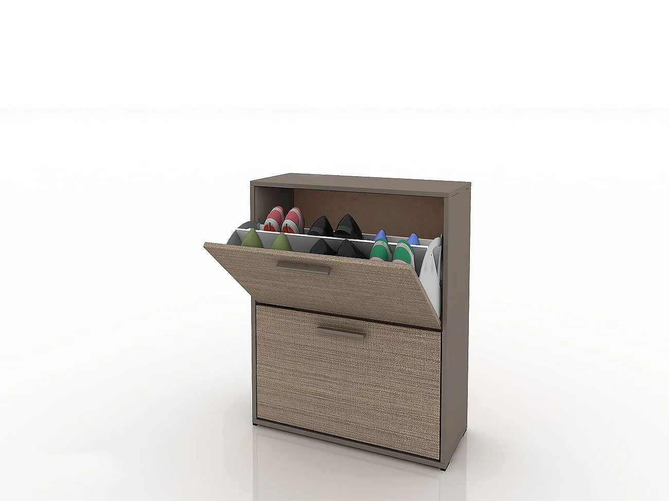 Scarpiera 2 vani a ribalta 67x82 cm marrone moka SI8