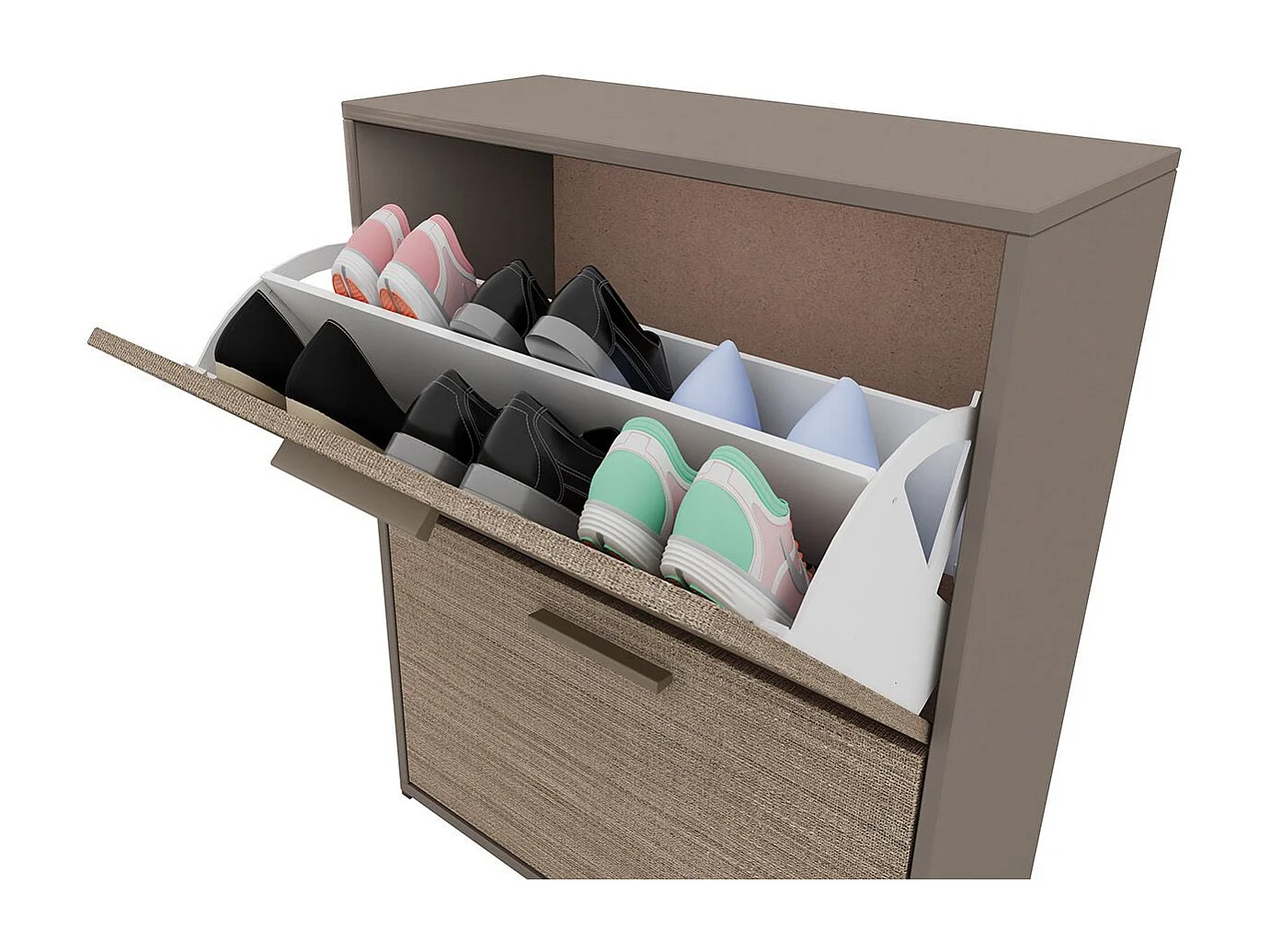 Scarpiera 2 vani a ribalta 67x82 cm marrone moka SI8