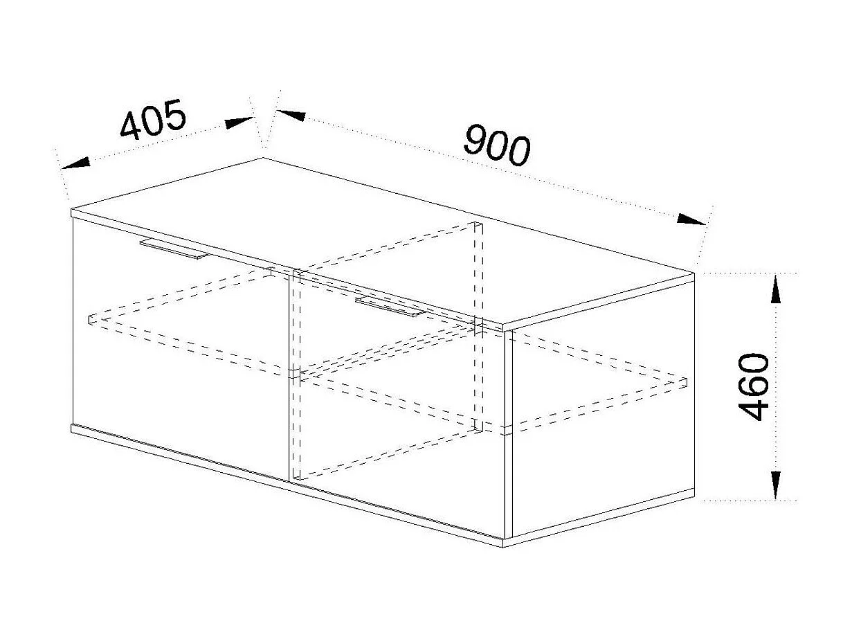 Scarpiera bassa design moderno e naturale con due ante 90x46 rovere e antracite SI7