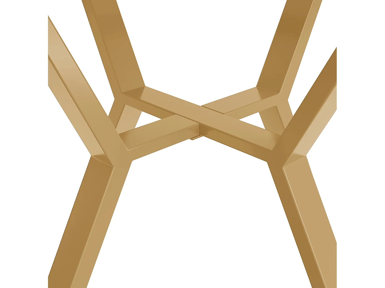 Table à manger en marbre - 100 x 100 x 75 cm - avec support en métal doré - MDF + Acier - doré + blanc