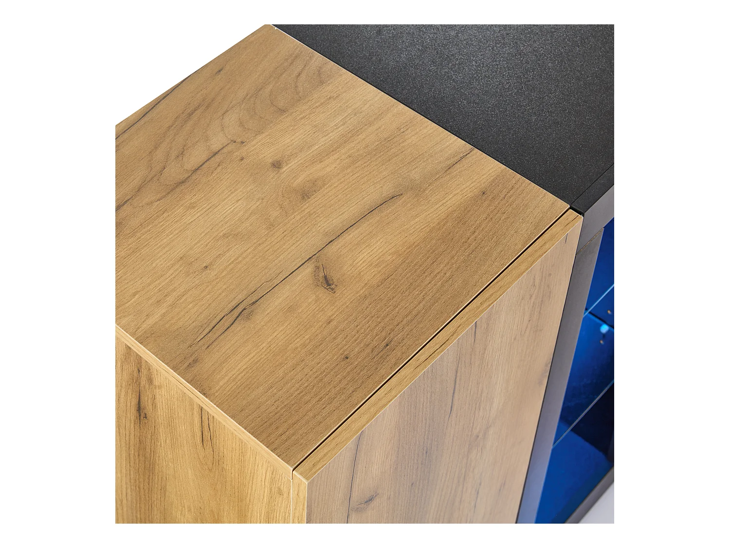 Buffet moderne - 140 x 40 x 80 cm - avec 3 tiroirs + 1 porte + 3 rangements - panneau de particules - naturel