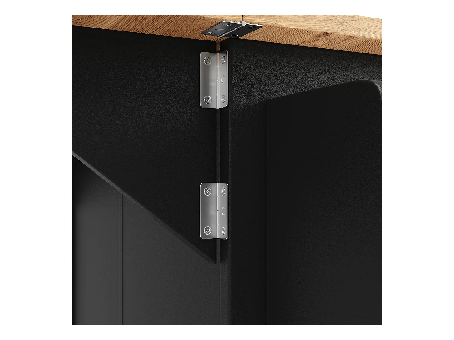 Kücheninsel auf Rollen - 140 x 43 x 92 cm - mit ausziehbarer Arbeitsplatte + 3 Türen + 2 Schubladen - Metall + MDF - schwarz