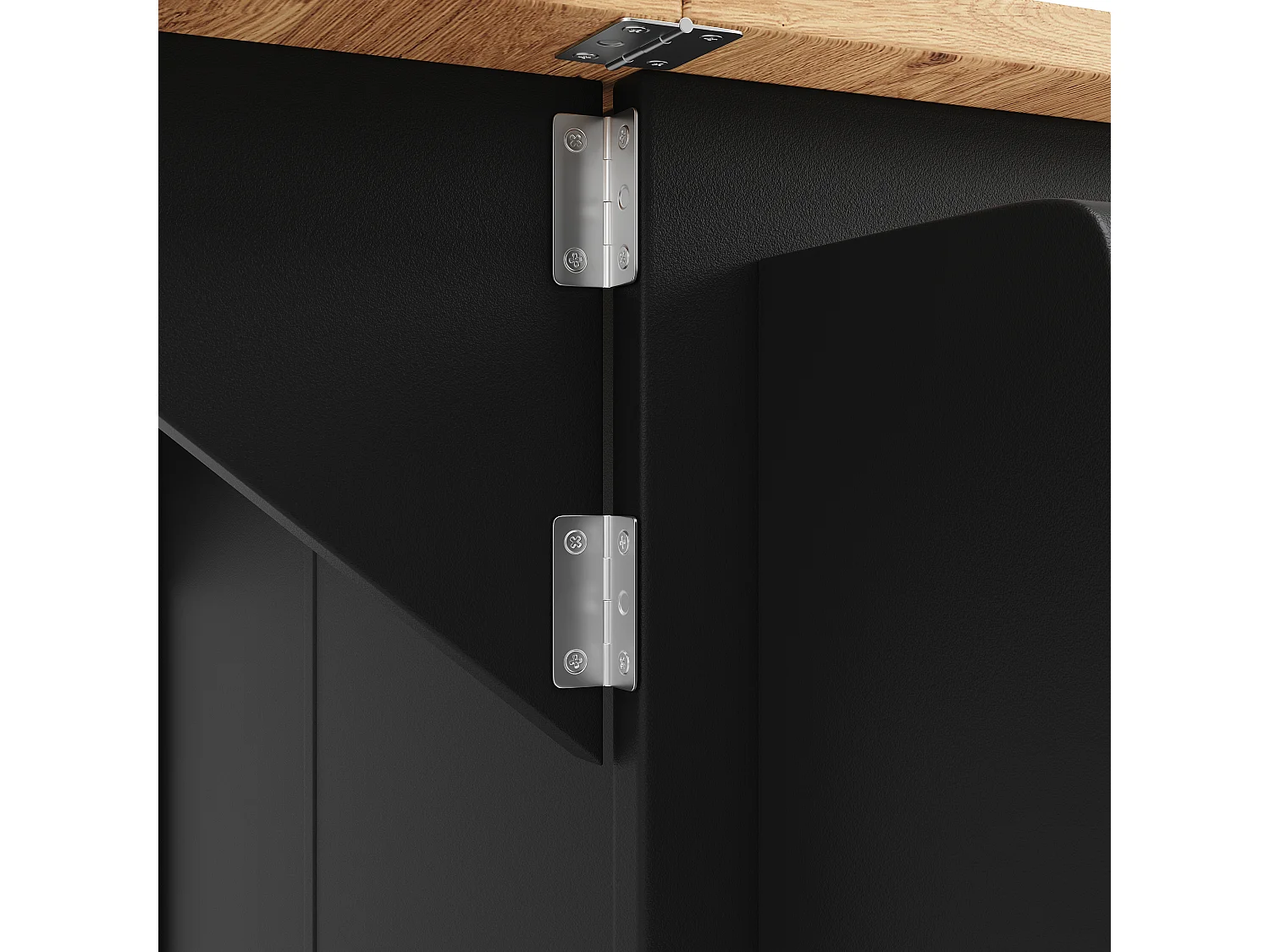 Îlot de cuisine à roulettes - 140 x 43 x 92 cm - avec plan extensible + 3 portes + 2 tiroirs - Métal + MDF - noir