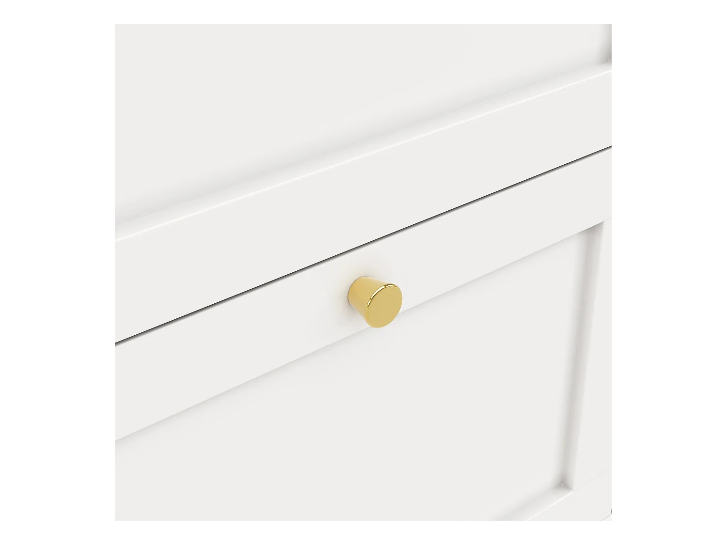 Meuble de bar rotative à 360° - 204 x 39 x 104 cm - avec 4 tiroirs + étagères ouvertes - MDF - blanc