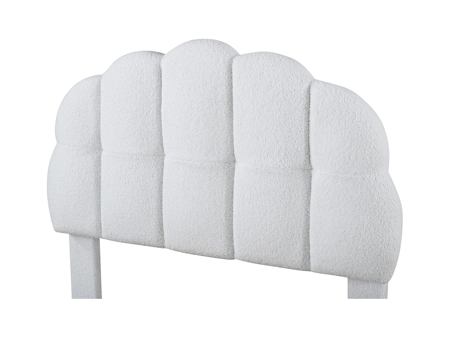 Lit Simple Rembourré avec Sommier à Lattes en Bois, 90x200cm Lit d'enfan avec Tête de Lit, Blan