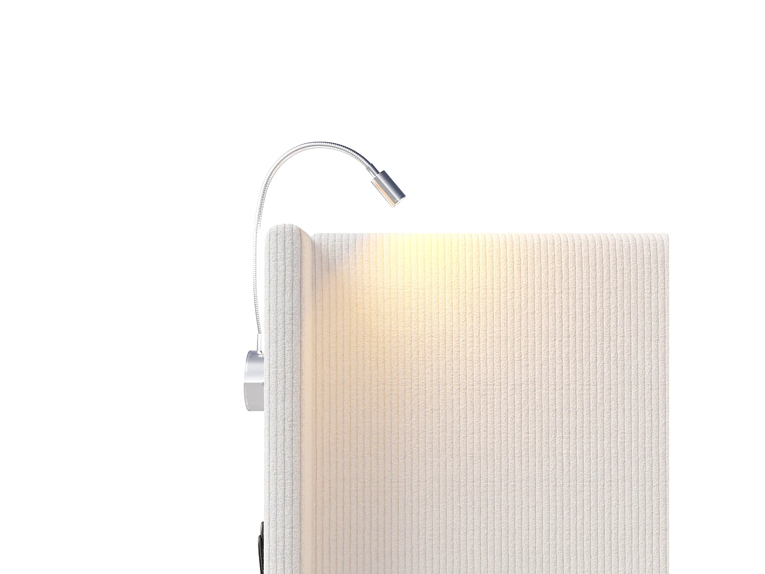 Cama com arrumação 140x200 cm, estrutura de cama com USB, estrutura de cama com base de ripas, veludo cotelê, branco