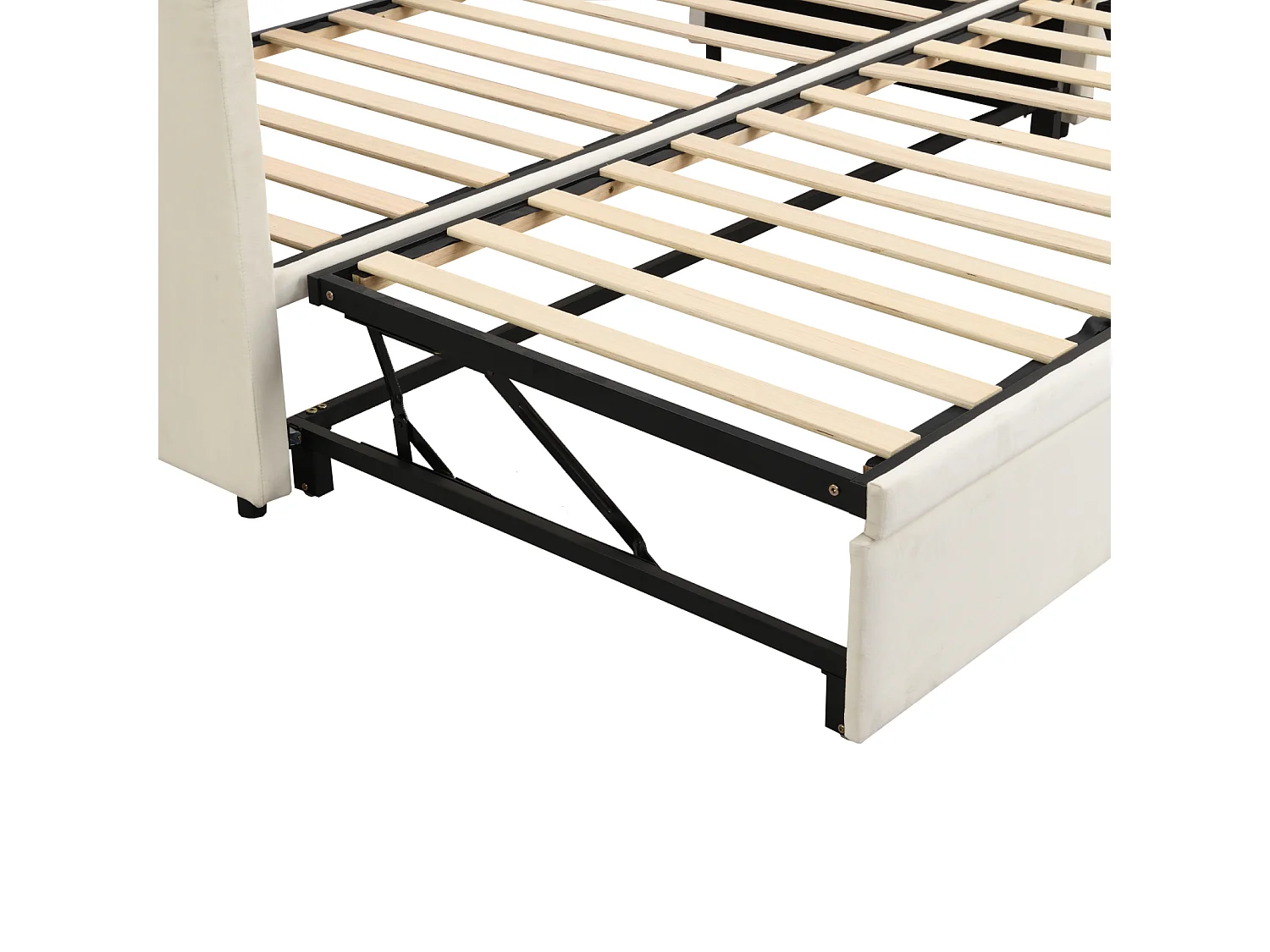 Divano letto 90/180 x 200 cm, divano letto estensibile con rete a doghe, divano 2 posti, beige