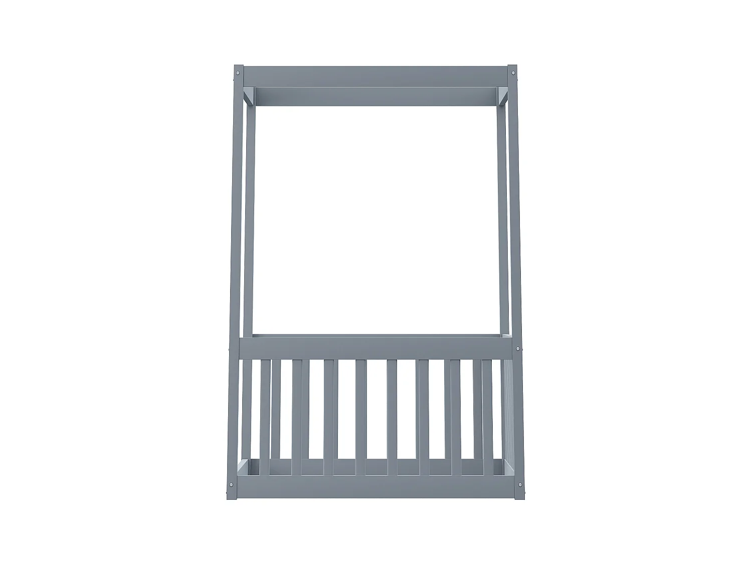 Lit à baldaquin pour enfant - 90 x 200 cm - sans sommier - cadre de lit - bois - gris