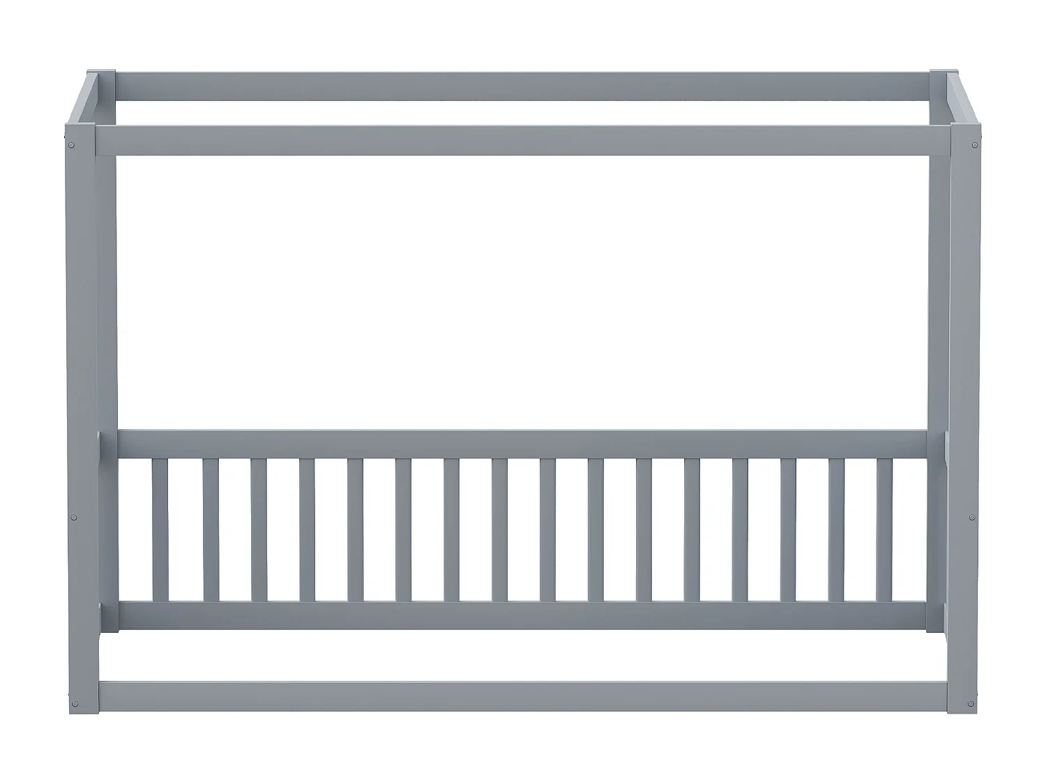 Lit à baldaquin pour enfant - 90 x 200 cm - sans sommier - cadre de lit - bois - gris