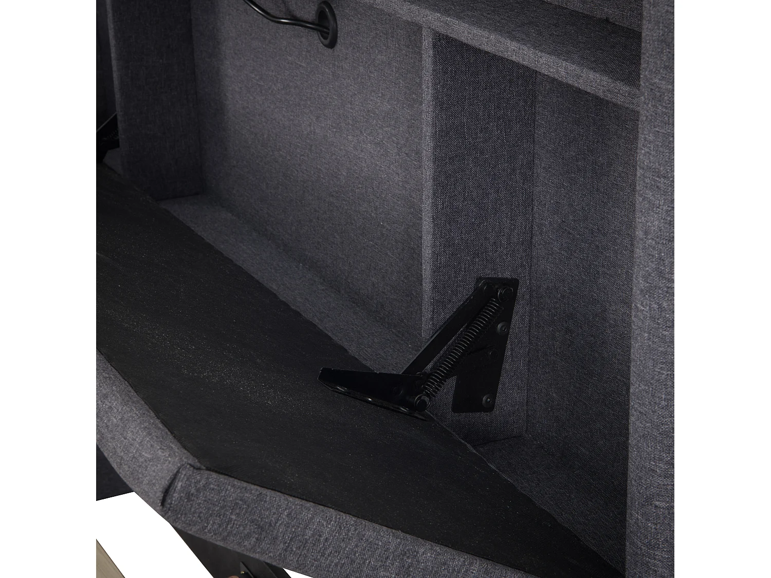 Opbergbed 160x200 cm, tweepersoonsbed met opbergruimte, met led, oplaadfunctie, linnen, grijs