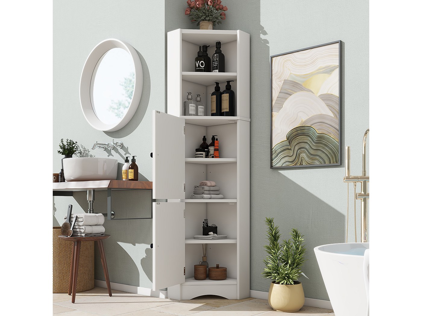 mobile bagno ad angolo moderno