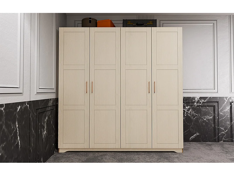Armadio con quattro ante battenti design sofisticato 203x205 beige AI16