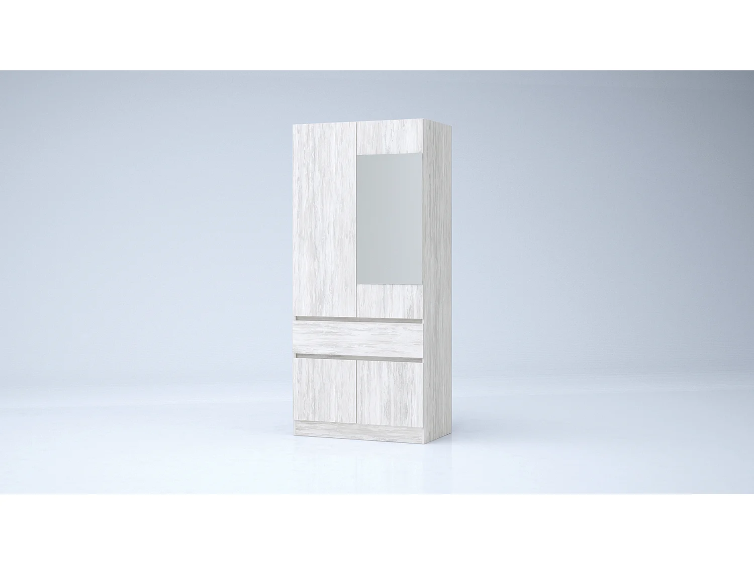 Armadio 4 ante e 1 cassetto 90x200x52 cm bianco legno AG55