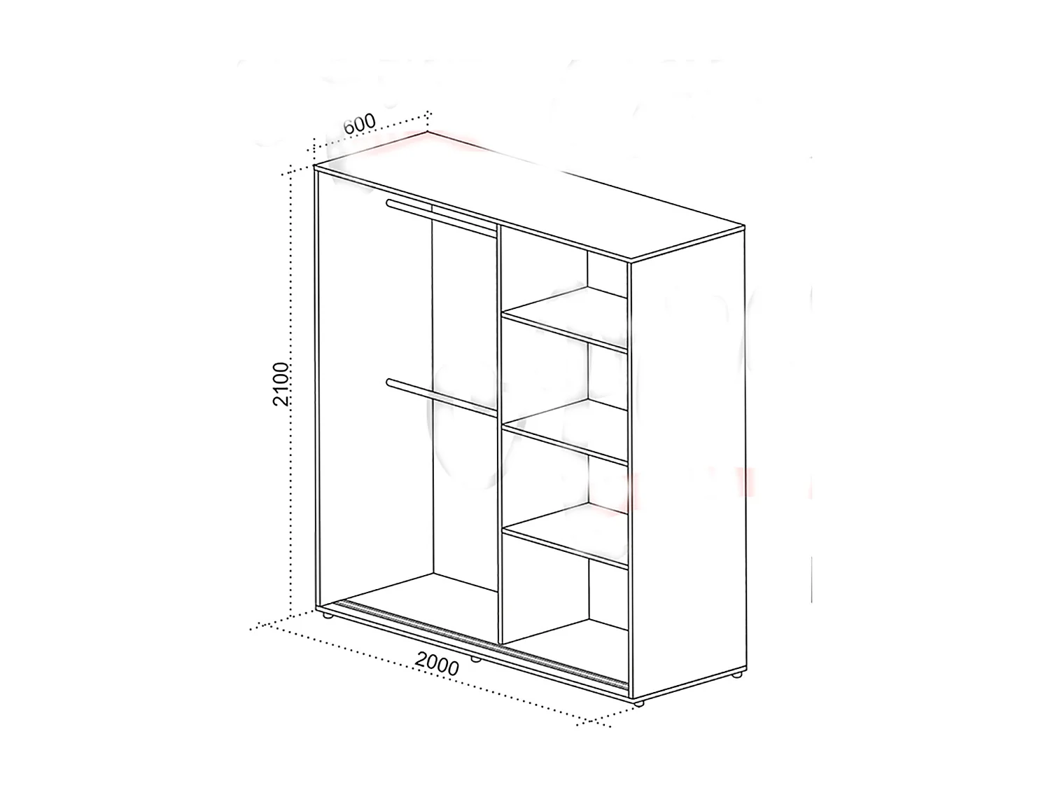 Armadio a 2 ante scorrevoli moderno 200x210 cm rovere chiaro e antracite AU46