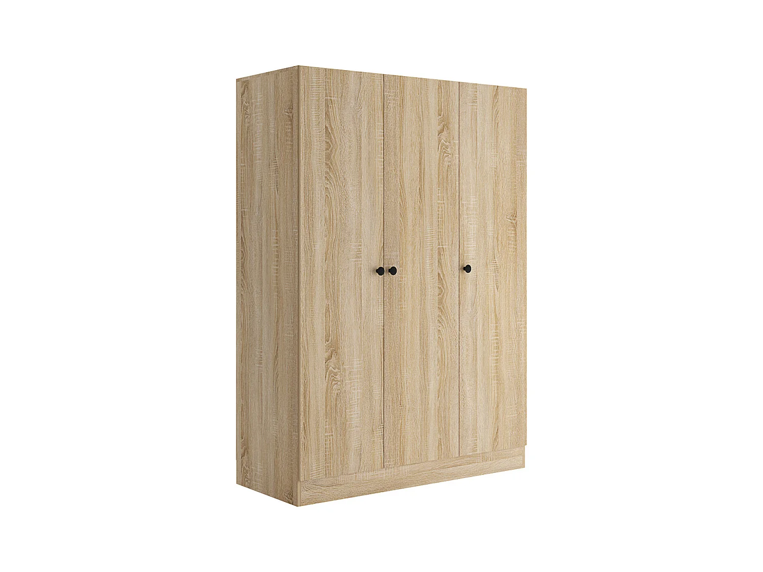 Armadio a tre ante battenti stile classico effetto legno 120x170 rovere sonoma AMG2