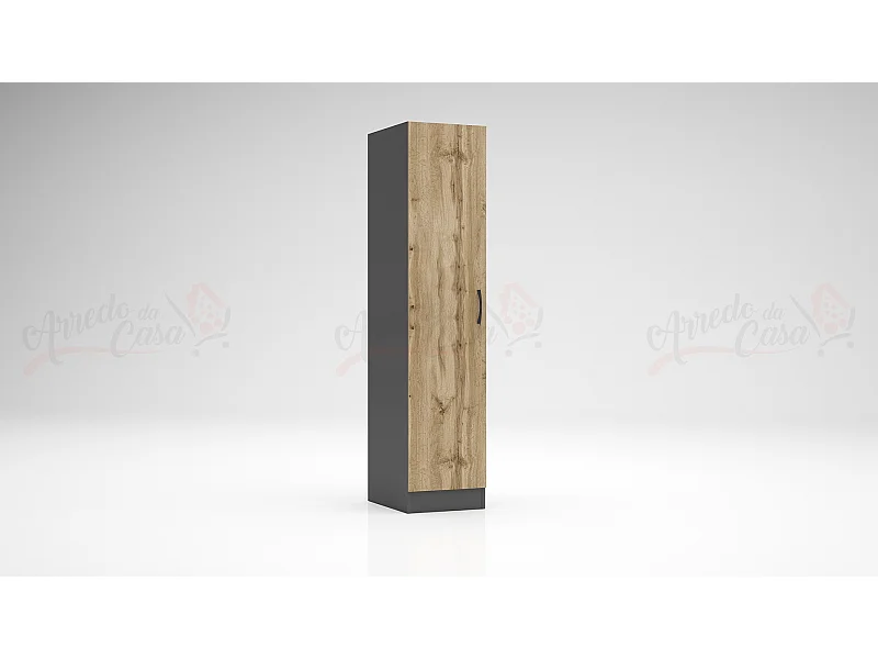 Armadio a colonna 1 anta 40x181x52 cm rovere/antracite AG44