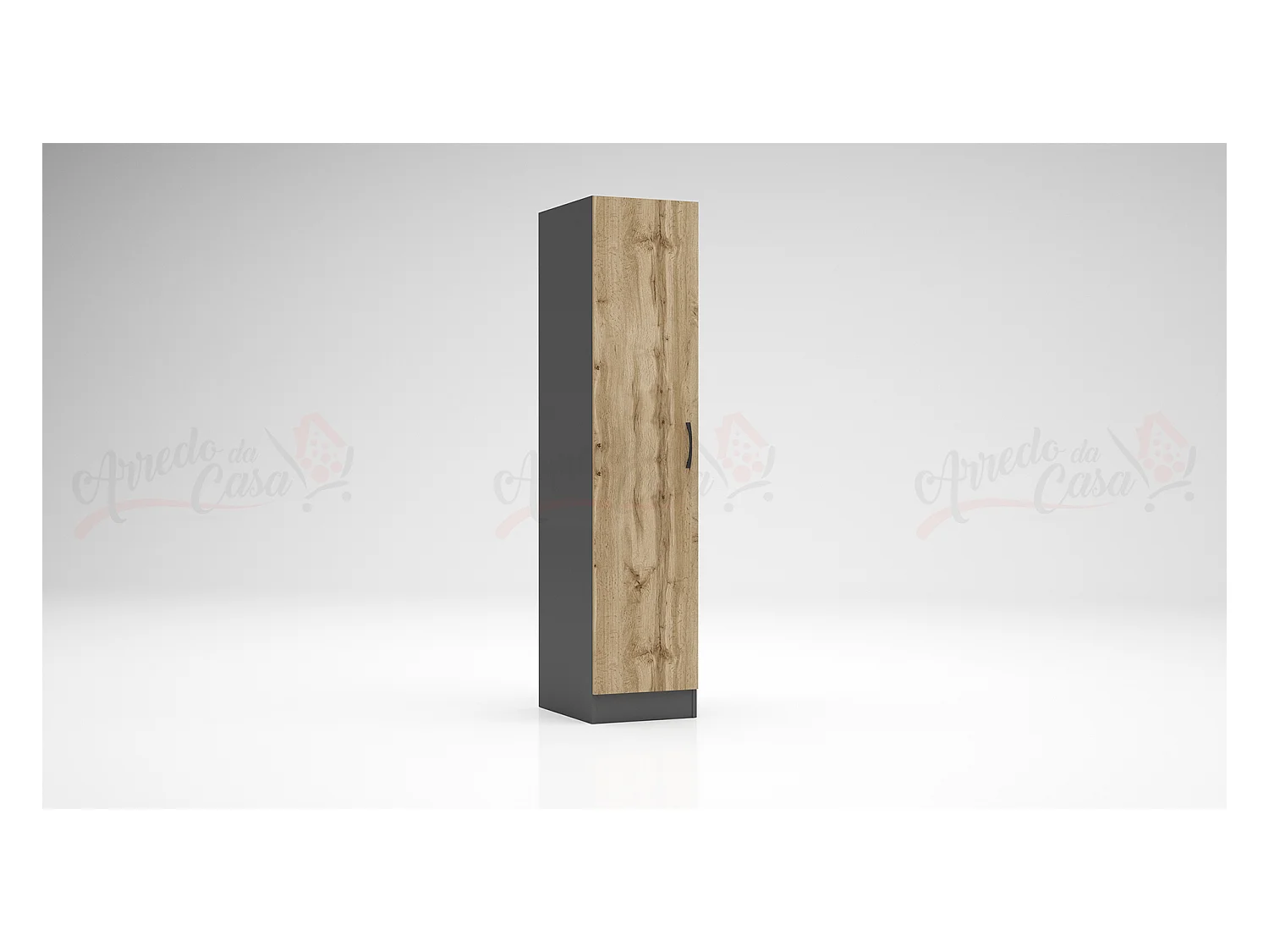 Armadio a colonna 1 anta 40x181x52 cm rovere/antracite AG44