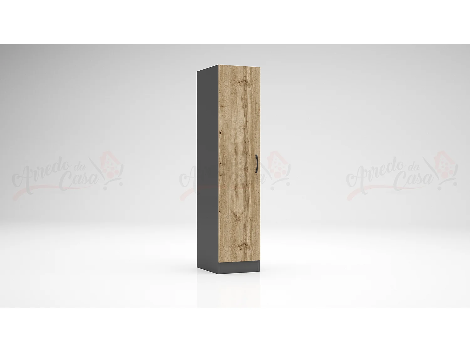 Armadio a colonna 1 anta 40x181x52 cm rovere/antracite AG44