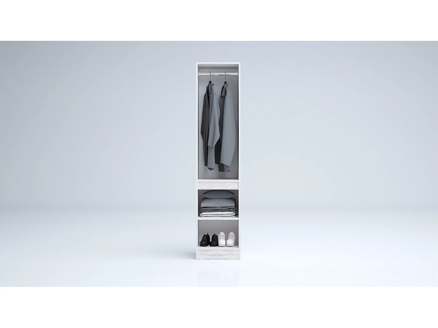 Armadio 2 ante battenti moderno 45x200x52 cm bianco legno AG54