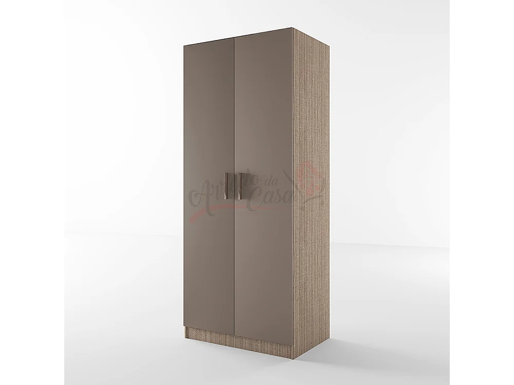 Armadio con anta battente moderno stile semplice effetto legno 80x191 beige scuro e lino AI1001