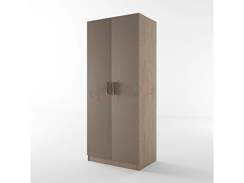 Armadio con anta battente moderno stile semplice effetto legno 80x191 beige scuro e lino AI1001